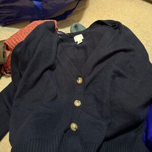 H&M Navy Button-Up Cardigan